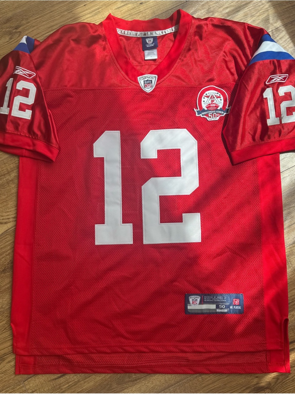 Tom Brady New England Patriots 50th Anniversary NFL Reebok Jersey Size 50
